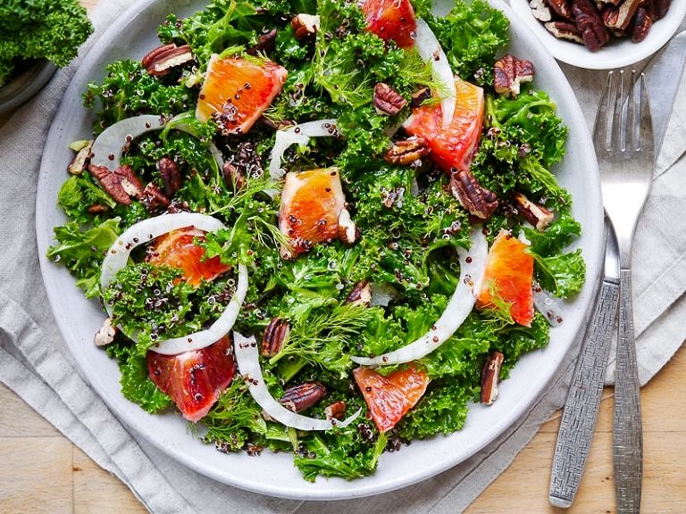 Massaged Kale And Blood Orange Salad Nourish Every Day