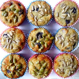 Blueberry Coconut and Chia Muffins by Nourish Everyday