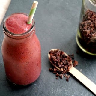De-stress Cacao Berry Smoothie - recipe by Nourish Everyday