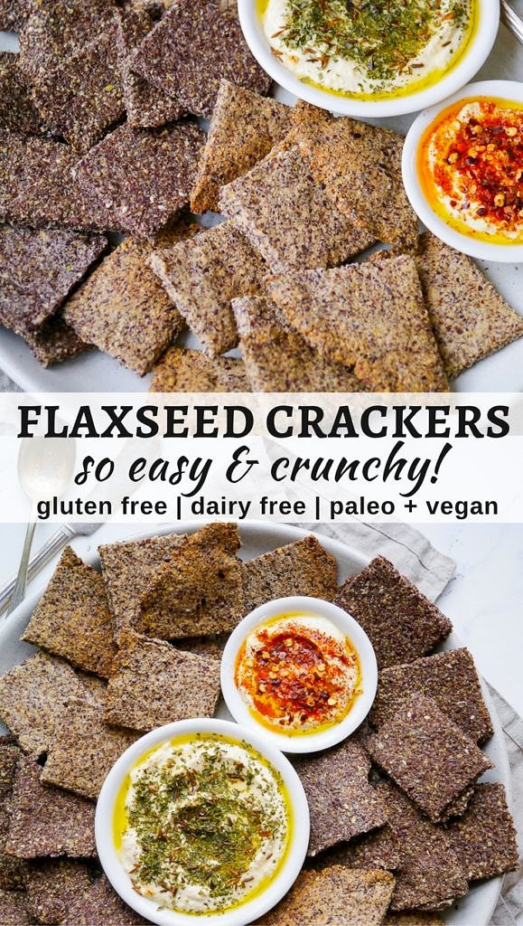 Easy Crunchy Flaxseed Crackers {gluten free, grain free, egg free, vegan, paleo, sugar free} - recipe by Nourish Everyday