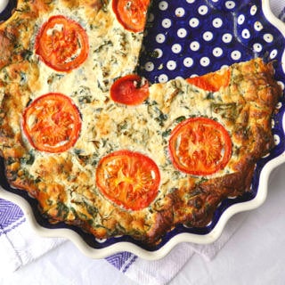 Kale Dill and Ricotta Pie (gluten free, grain free, nut free) - recipe via Nourish Everyday