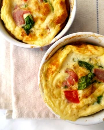 Baked Breakfast Egg Pots - gluten free and dairy free