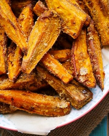 Healthy Cumin Seed and Coconut Sweet Potato Wedges by Nourish Everyday