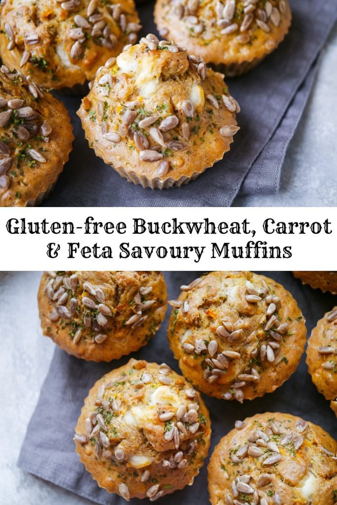 Buckwheat Carrot and Feta Savoury Muffins - Gluten free savoury muffins are the perfect sugar free snack and easy to make! A really delicious healthy flavour combination.