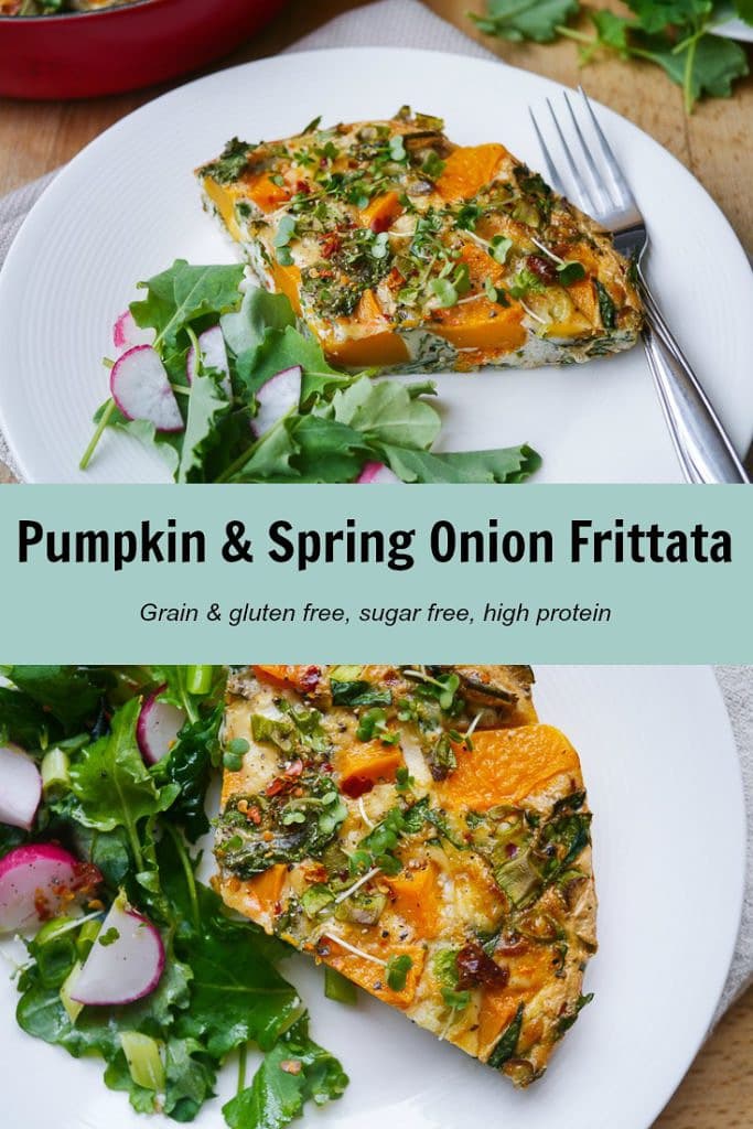 Oven Baked Pumpkin & Spring Onion Frittata | Nourish Everyday | delicious, nutritious and oh-so-easy, this frittata combines the sweetness of pumpkin chunks with zesty spring onion. So yum!