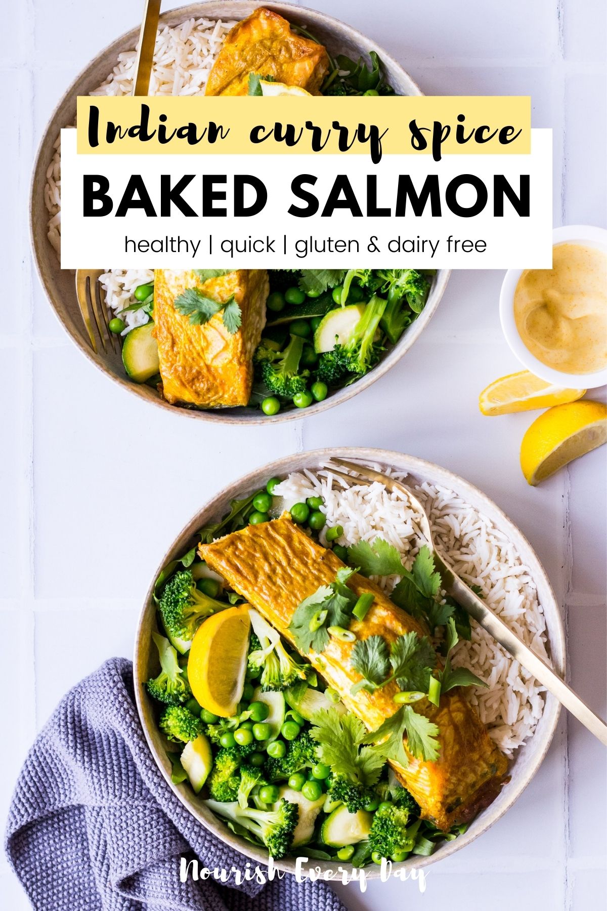 Curry Spice Baked Salmon Recipe Pin by Nourish Every Day