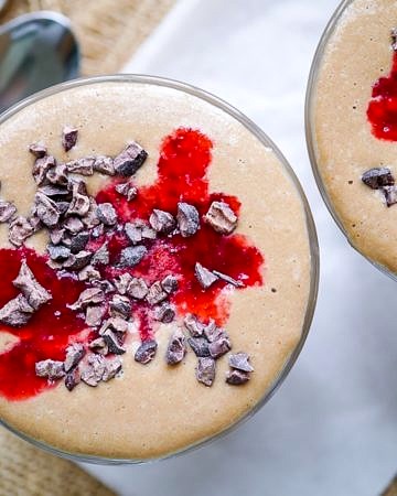 This paleo chocolate mango protein smoothie recipe is nourishing, healthy and delicious. The perfect quick breakfast or snack. Refined sugar free!