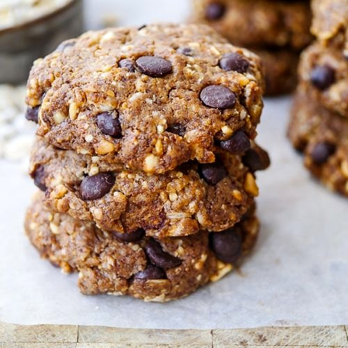 Peanut Butter Oat Choc Chip Cookies - Nourish Every Day