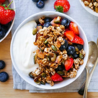 Healthy Gluten Free Puffed Buckwheat Toasted Muesli by Nourish Everyday - easy to make, dairy free and refined sugar free!