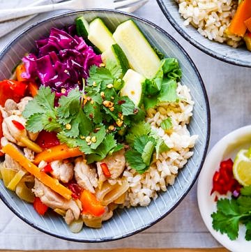 Ginger Chilli Chicken Rice Bowls - Nourish Every Day