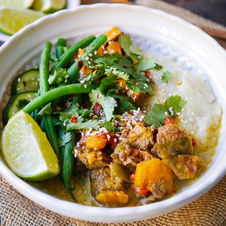 This slow cooker lamb pumpkin curry is bursting with flavour and so easy to prepare. Gluten free, sugar free, dairy free and paleo friendly! Recipe via wordpress-6440-15949-223058.cloudwaysapps.com