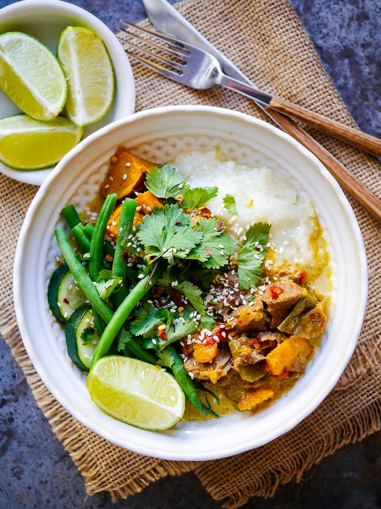 This slow cooker lamb pumpkin curry is bursting with flavour and so easy to prepare. Gluten free, sugar free, dairy free and paleo friendly!