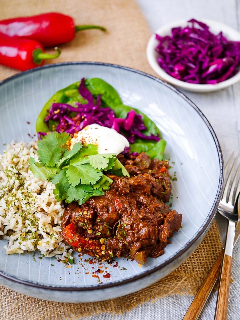 Simple Healthy Chicken Mole by Nourish Every Day - no added sugar and gluten free!