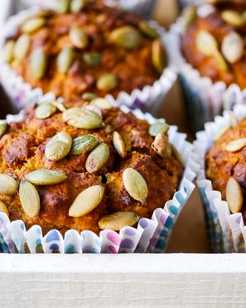 Gluten free oat and honey pumpkin muffins made with simple natural ingredients. Easy to make, the perfect healthy snack, nut free and dairy free too. Recipe via wordpress-6440-15949-223058.cloudwaysapps.com