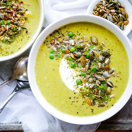 Pea and Broccoli Miso Soup