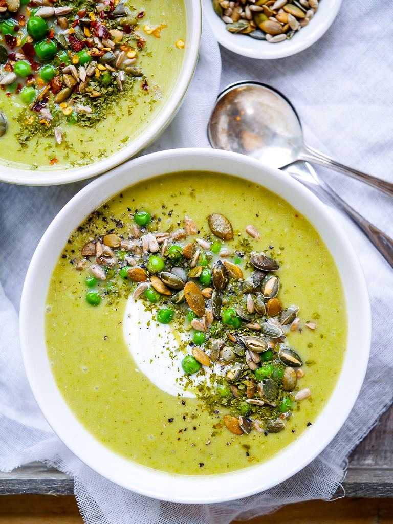 Pea and Broccoli Miso Soup is nourishing, comforting and a breeze to make; just the kind of recipe we're all keen for in January! Gluten-free, dairy-free and sugar-free, it's purely healthy but also purely delicious. A healthy, vegan-friendly, green hug in a bowl.