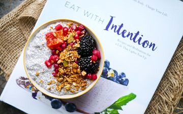 Review - Eat With Intention: Nourishing Food for Meditations and Mindful Eating, is a beautiful, soulful cookbook by meditation guru Cassandra Bodzak. Via nourisheveryday.com