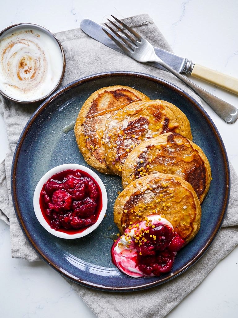 Maca and coconut flour pancakes for one are so easy and quick to make. Gluten free, dairy free and paleo. A delicious healthy breakfast!
