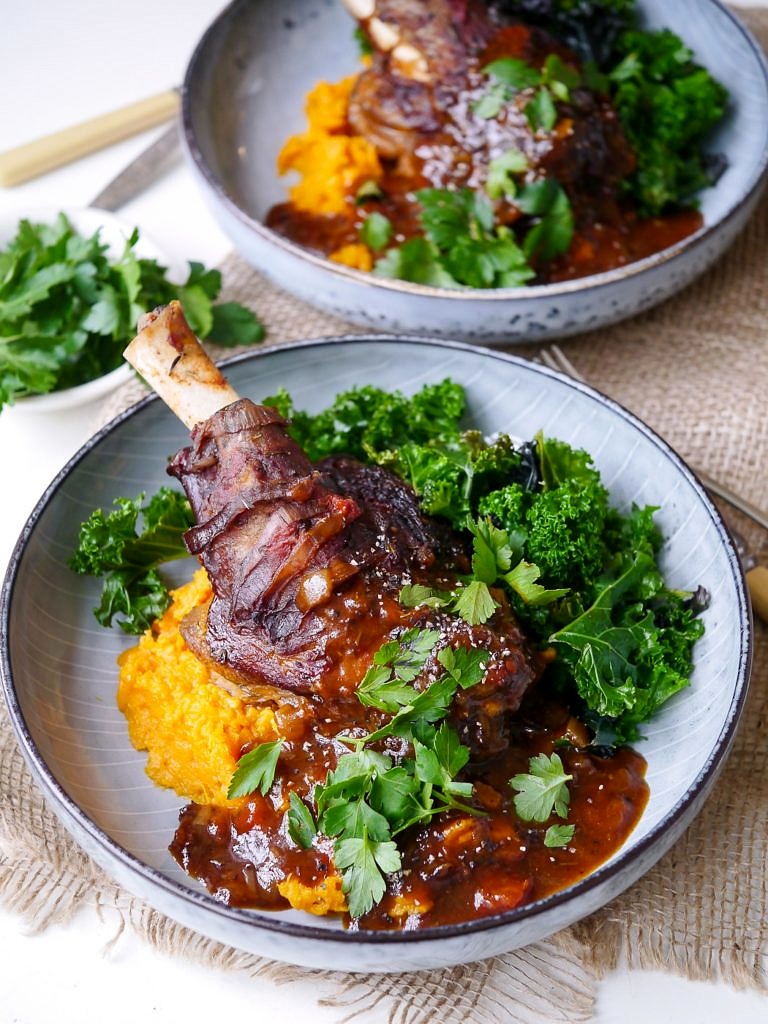 Thyme and Balsamic Slow Cooker Lamb Shanks Nourish Every Day