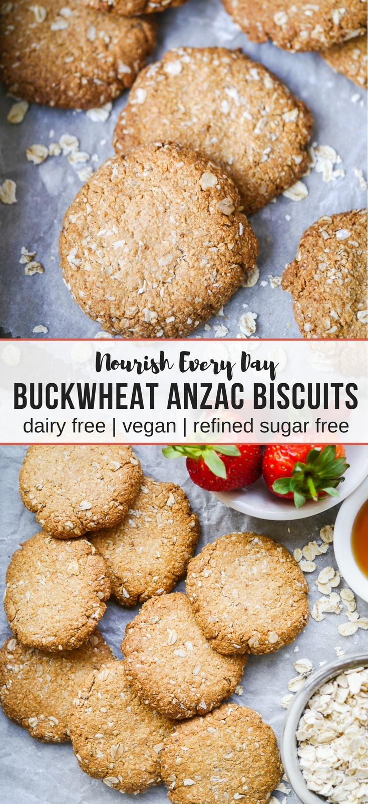 Healthy Buckwheat ANZAC Biscuits recipe Pinterest