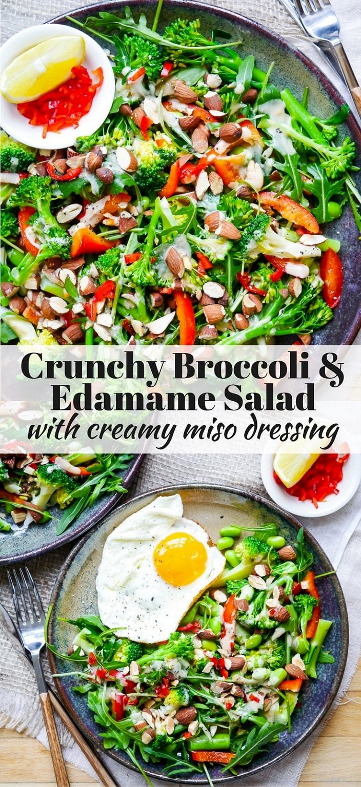 Broccoli Edamame Salad with Miso Dressing Nourish Every Day