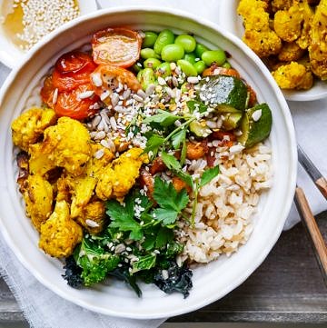 Roasted Turmeric Cauliflower Buddha Bowls - Nourish Every Day