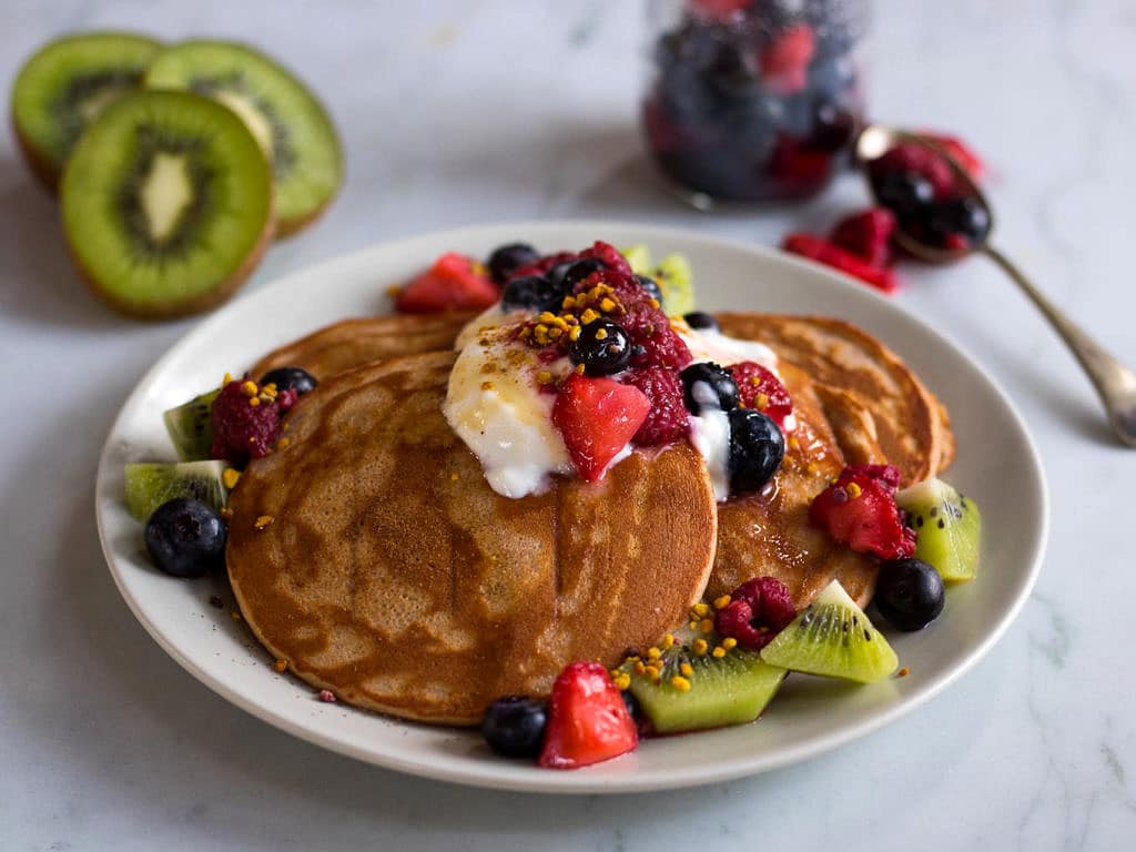 Vanilla Buckwheat Protein Pancakes Nourish Every Day