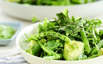 Watercress Avocado Salad with Basil Pesto - recipe for hormone balance by Emma Ellice-Flint