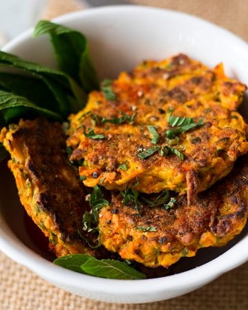 Healthy Carrot Fritters made with grated carrot, buckwheat flour, egg and a little seasoning, too easy.