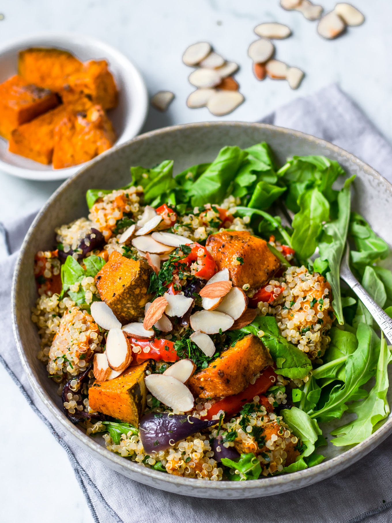 Honey Roast Pumpkin Quinoa Salad - Nourish Every Day