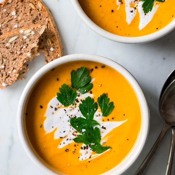 Coconut and Ginger Pumpkin Soup (dairy free) - Nourish Every Day