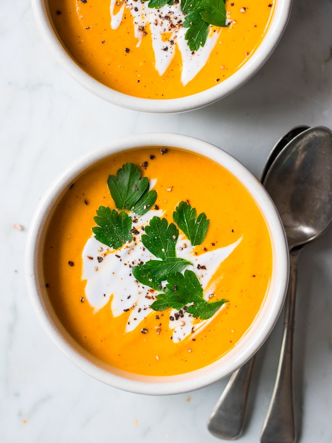 Coconut and Ginger Pumpkin Soup (dairy free) - Nourish Every Day