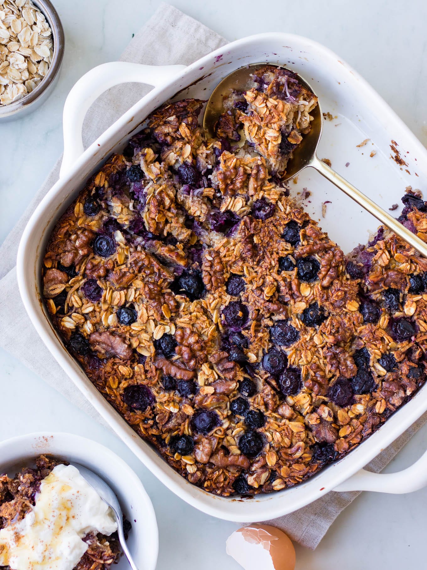 Coconut Blueberry Baked Oats - Nourish Every Day