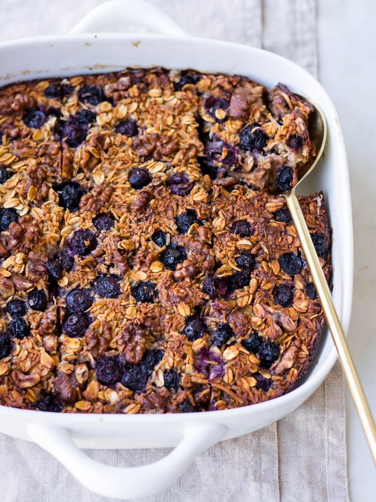 Coconut Blueberry Baked Oats - Nourish Every Day