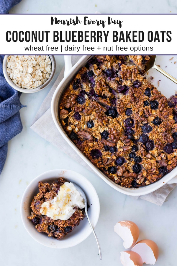 Coconut Blueberry Baked Oats - recipe by Nourish Every Day