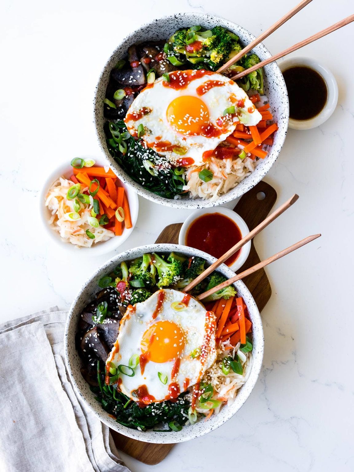 Vegetarian Bibimbap Bowls with Winter Veg - Nourish Every Day