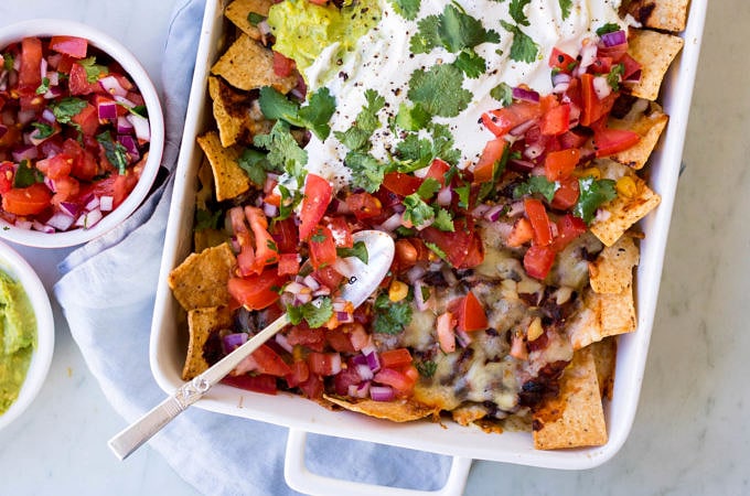 Loaded vegetarian mushroom nachos recipe