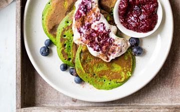 Green Smoothie Pancakes Recipe by Nourish Every Day blog