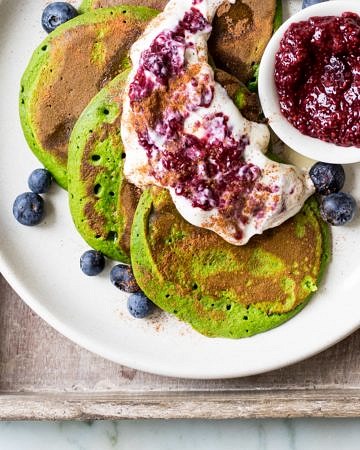 Green Smoothie Pancakes Recipe by Nourish Every Day blog