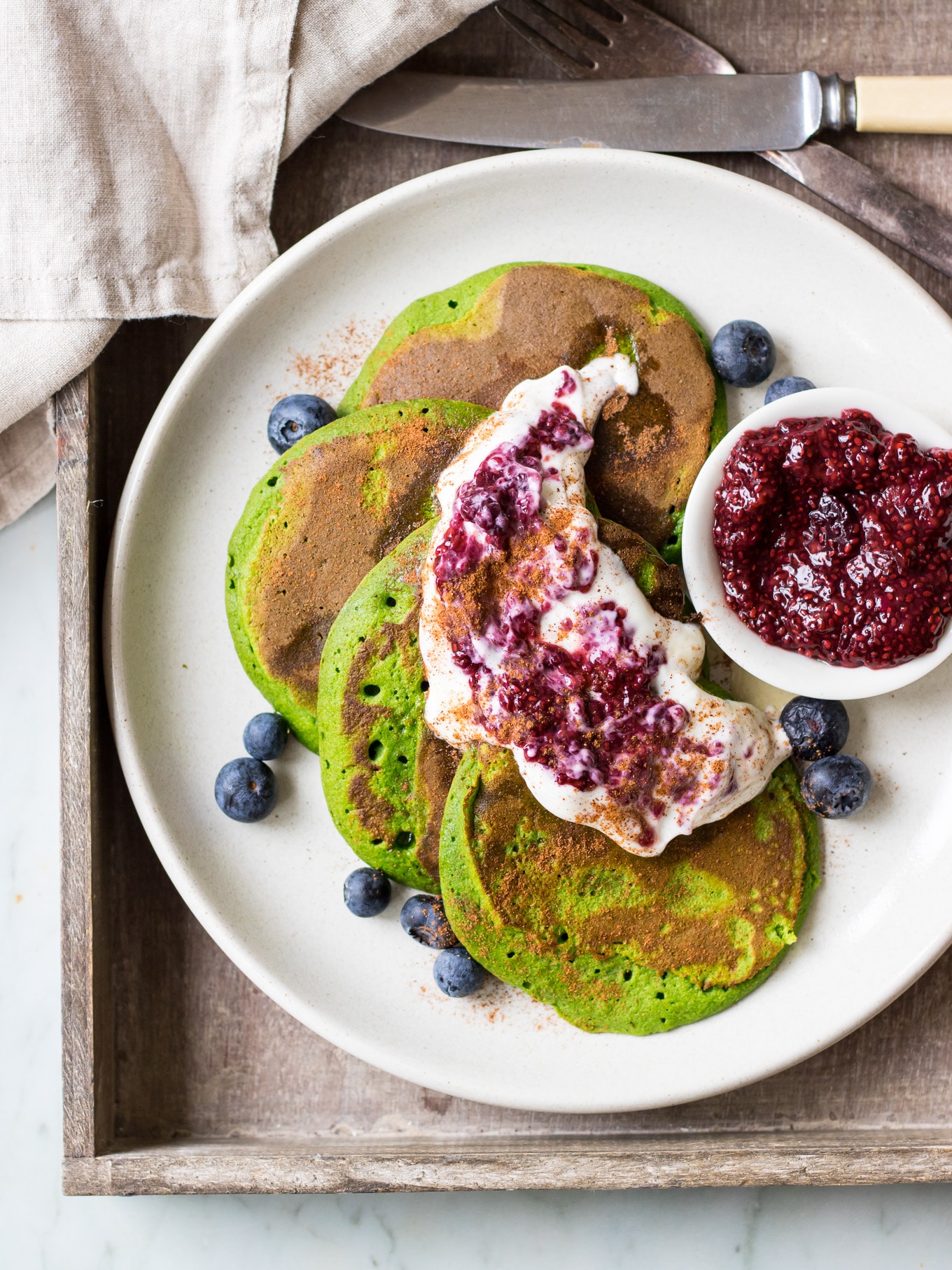 Green Smoothie Pancakes Recipe by Nourish Every Day