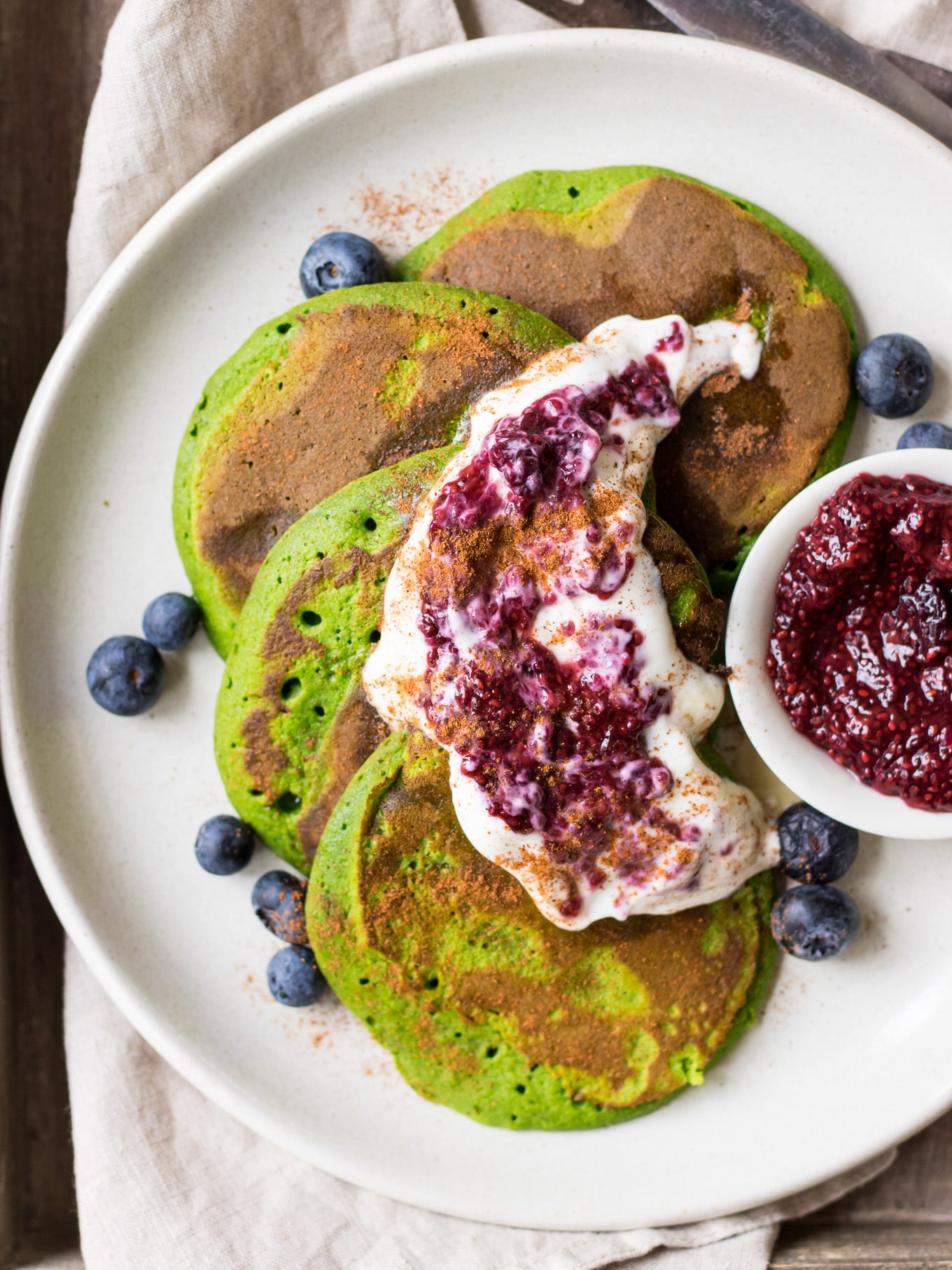 Green Smoothie Pancakes Recipe by Nourish Every Day