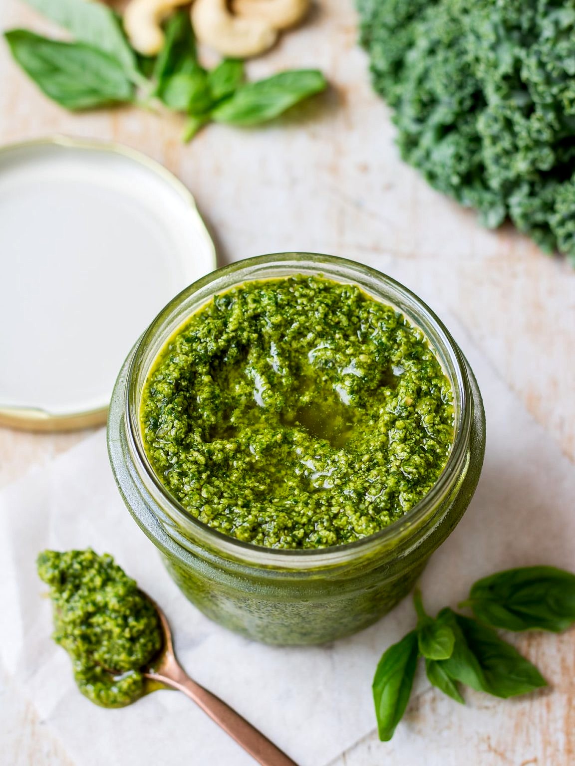 Vegan Cashew Kale Pesto - Nourish Every Day