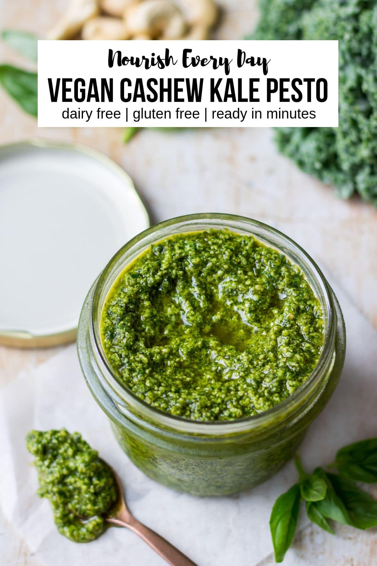 Vegan Cashew Kale Pesto Recipe Pin