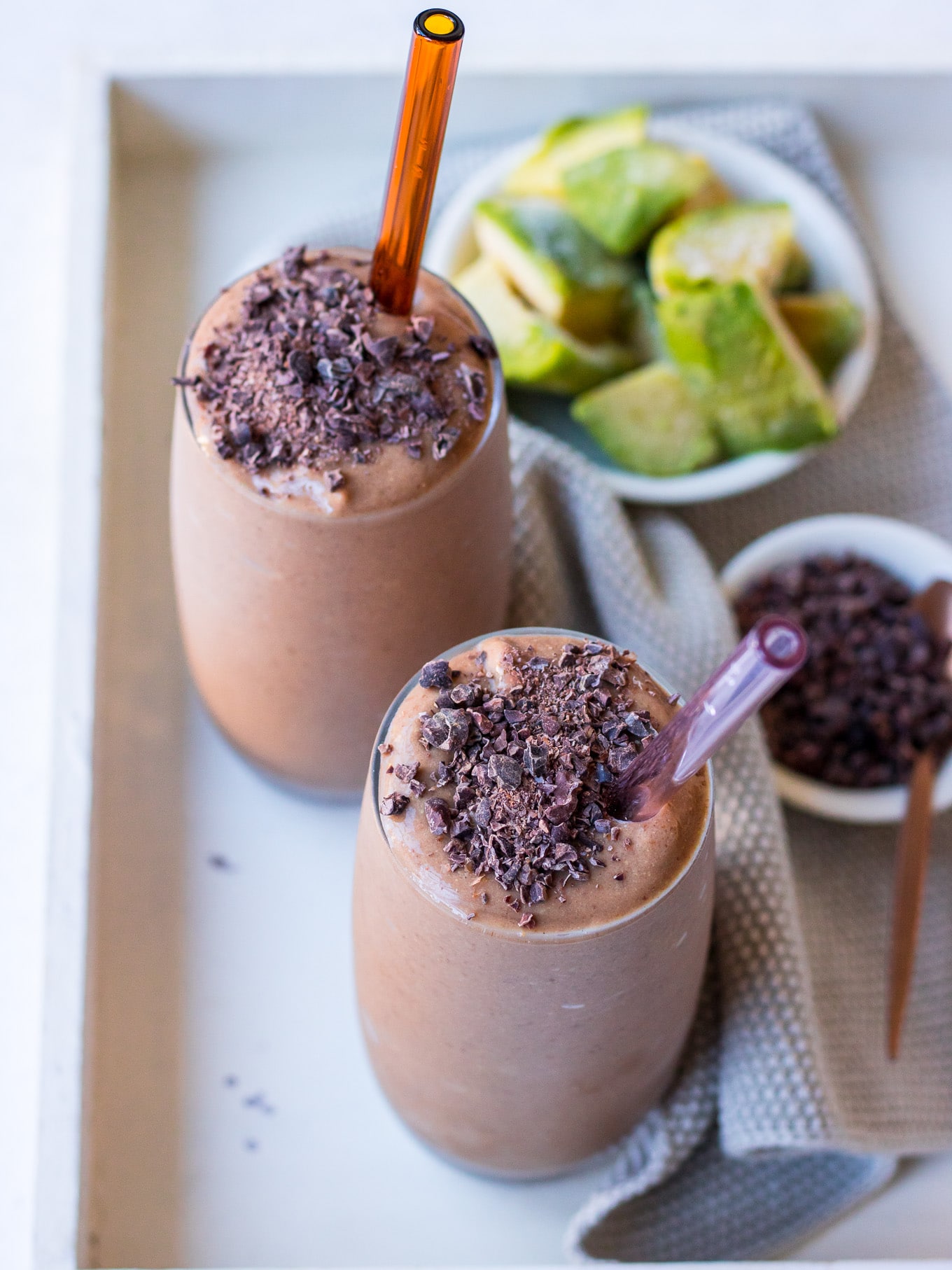 Healthy chocolate avocado smoothie recipe - Nourish Every Day blog