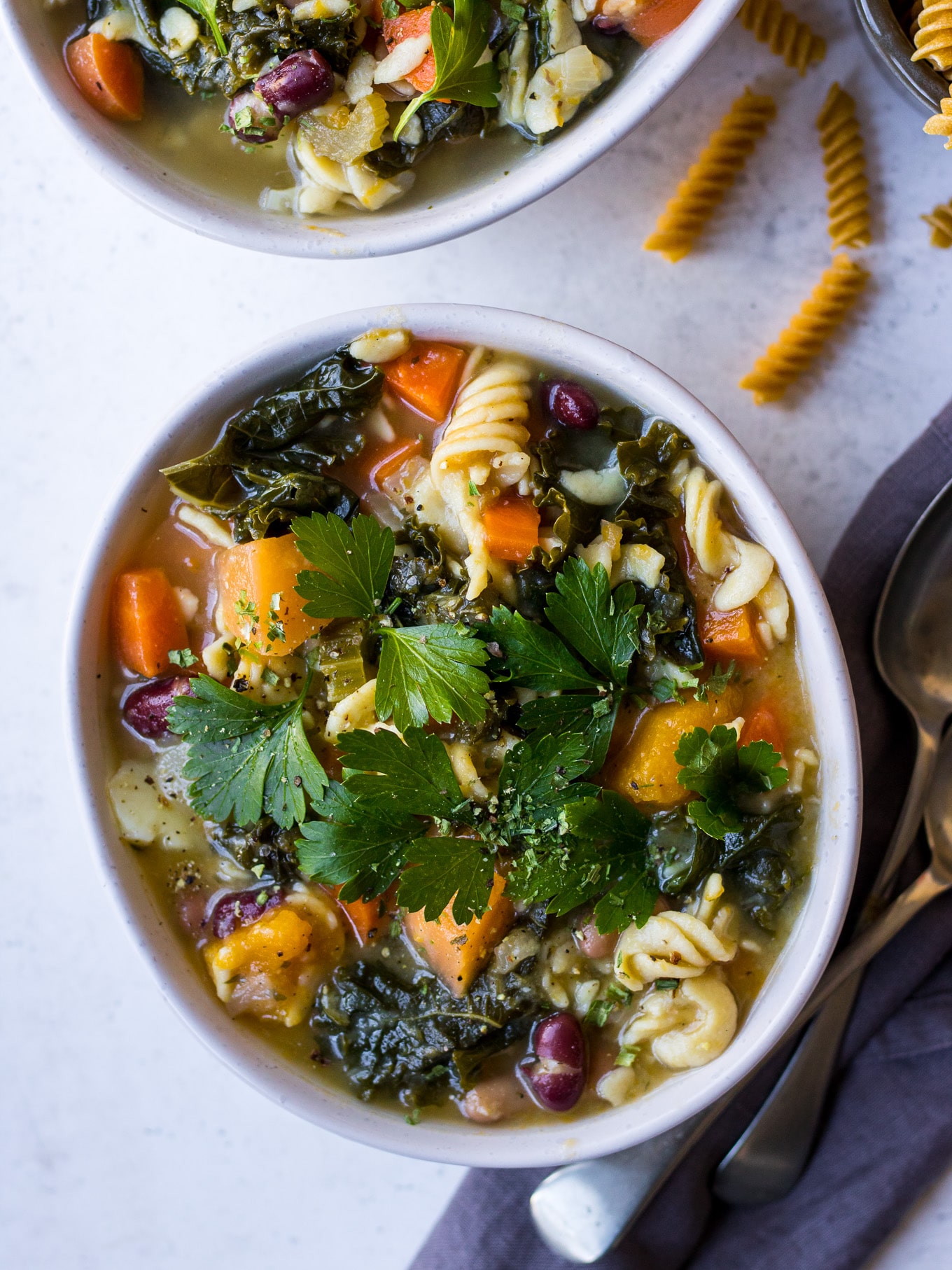 Winter Minestrone with Pulse Pasta on Nourish Every Day Blog