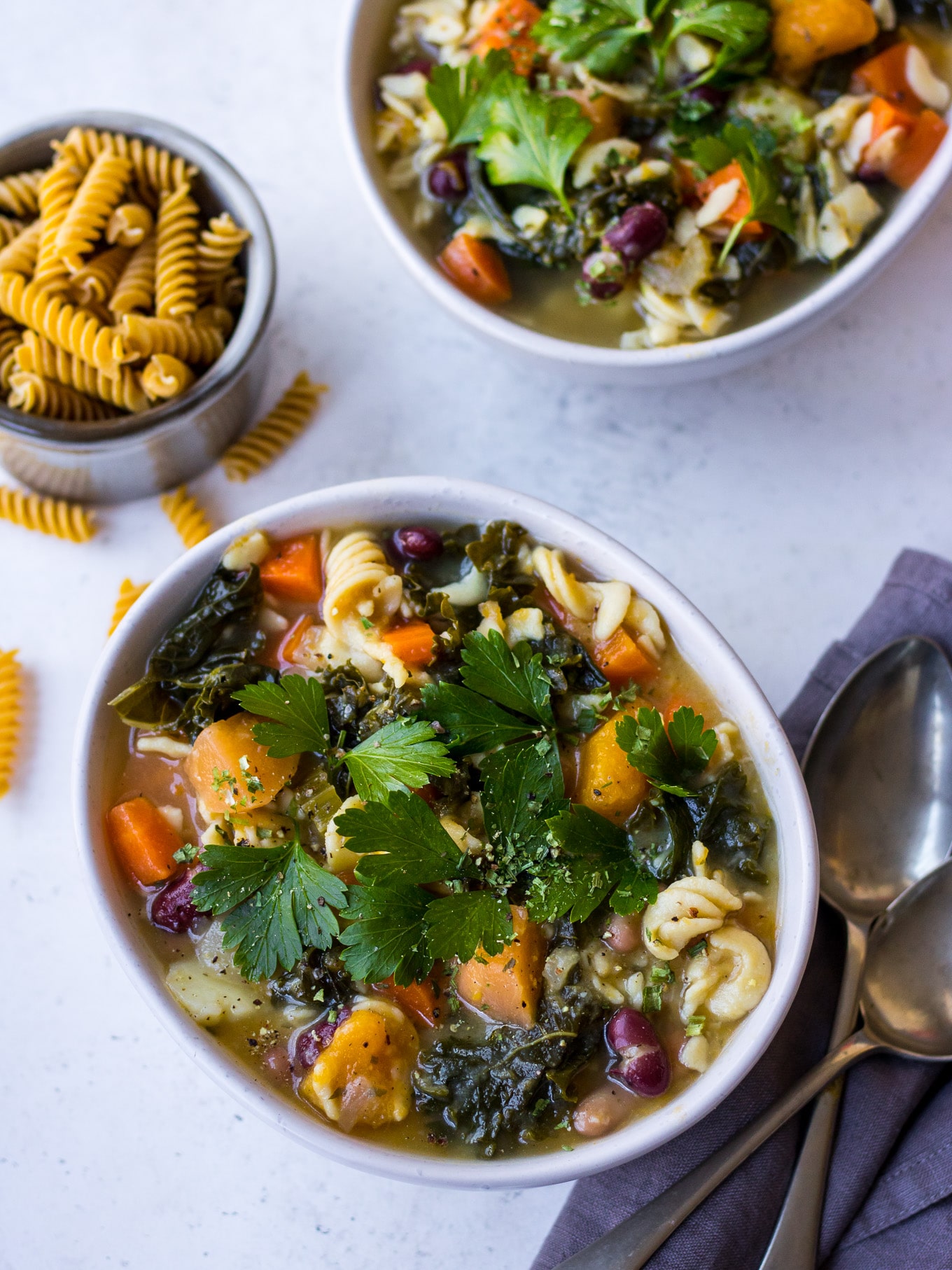 Winter Minestrone with Pulse Pasta on Nourish Every Day Blog