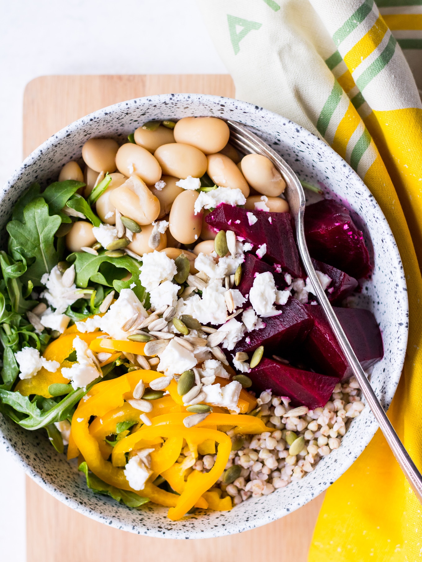 Roasted Beetroot Grain Bowl with buckwheat and butter beans