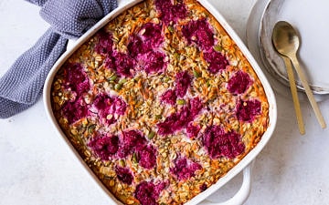 Carrot and Raspberry Baked Oats Recipe by Nourish Every Day