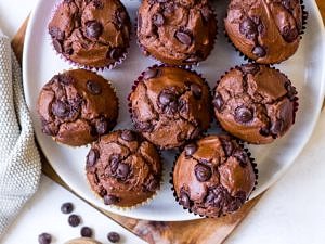 Double Chocolate Sweet Potato Muffins Recipe by Nourish Every Day
