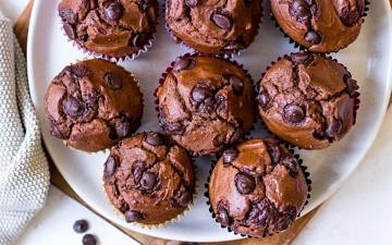 Double Chocolate Sweet Potato Muffins Recipe by Nourish Every Day